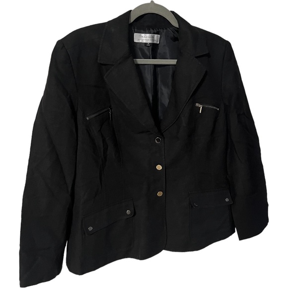 A Tahari jacket in black and a size 16 - Picture 2 of 6